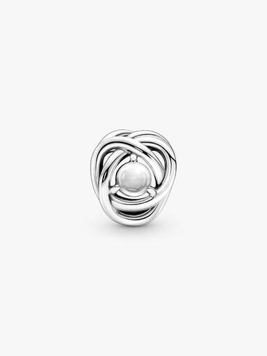April Clear Eternity Circle Charm