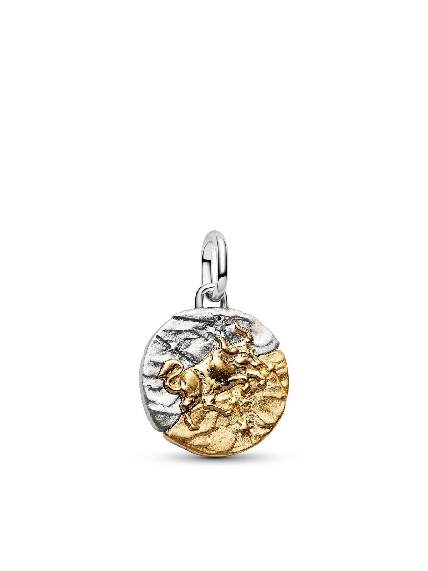 Женский шарм Pandora Taurus Zodiac Medallion Charm, цвет: Двухцветный — фото 1
