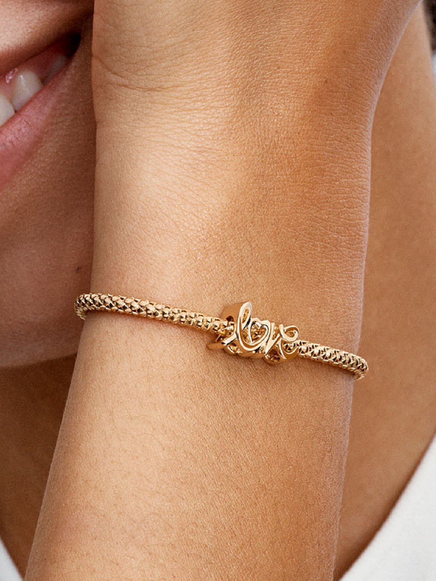 Женский шарм Pandora Handwritten Love Charm, Gold plated, цвет: Позолоченный — фото 3