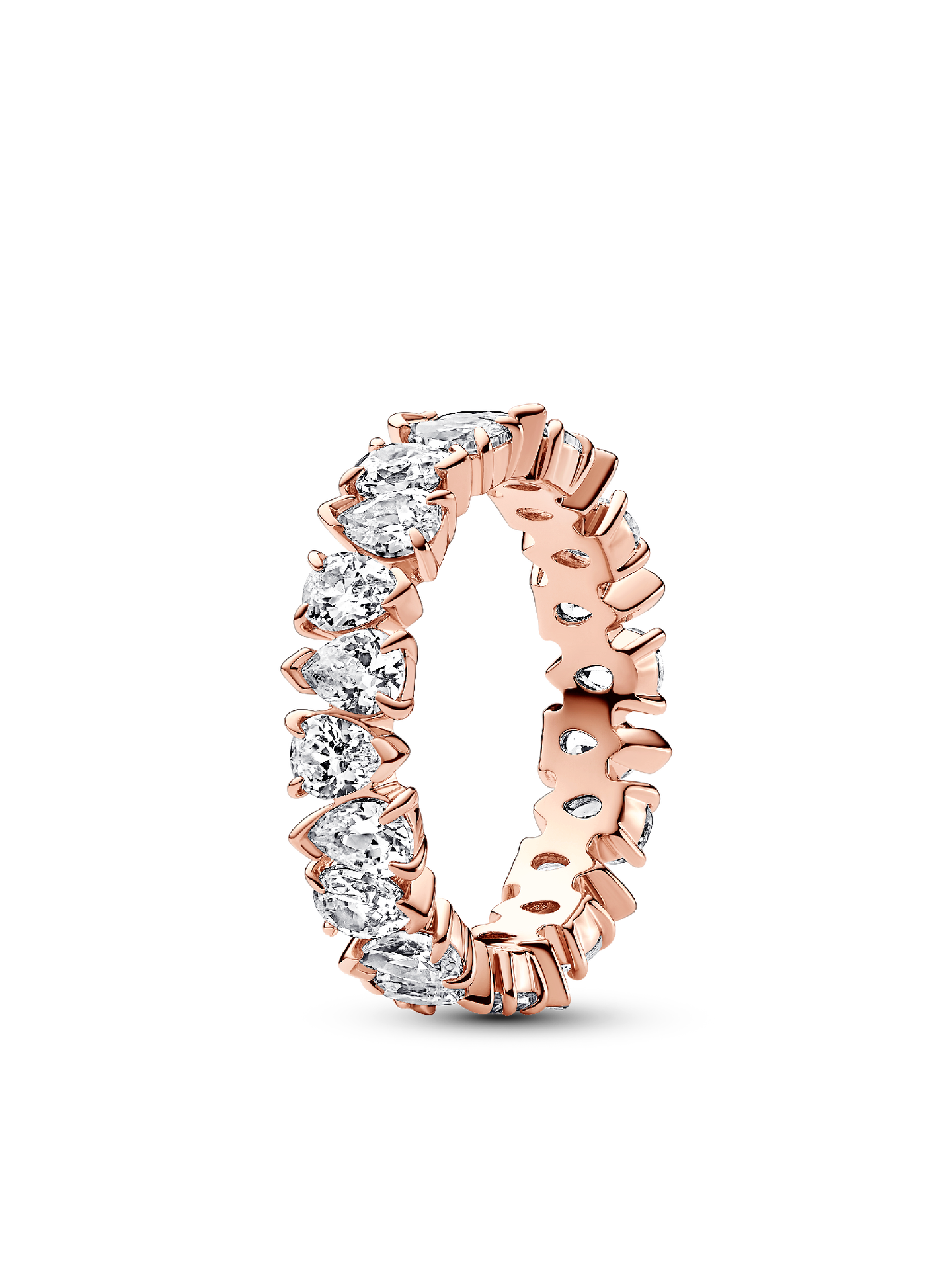 Женское кольцо Pandora Alternating Sparkling Band, цвет: Покрытие розовым золотом — фото 1