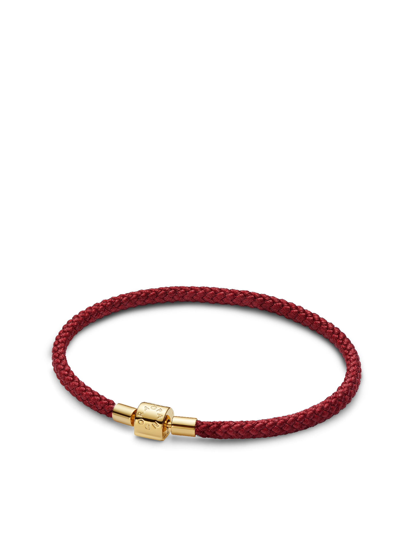 Женский браслет Pandora Shimmering Red Cord, цвет: Позолоченный — фото 1