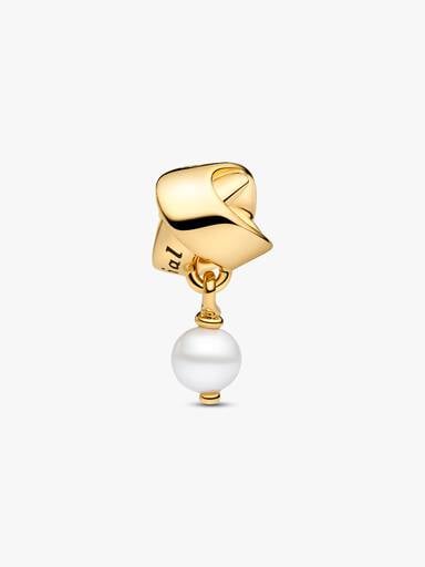 FINAL SALE - Treated Freshwater Cultured Pearl Ribbon Charm