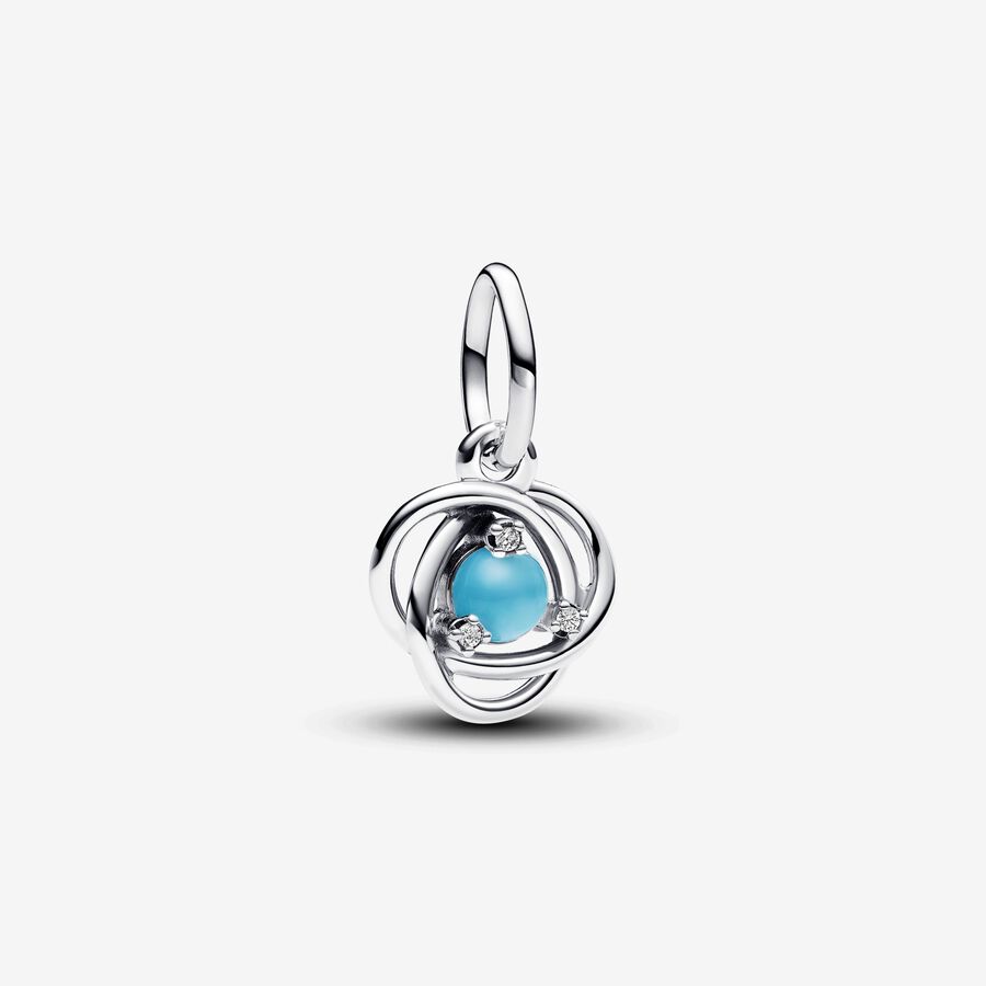 December Turqoise Blue Eternity Circle Dangle Charm image number 0
