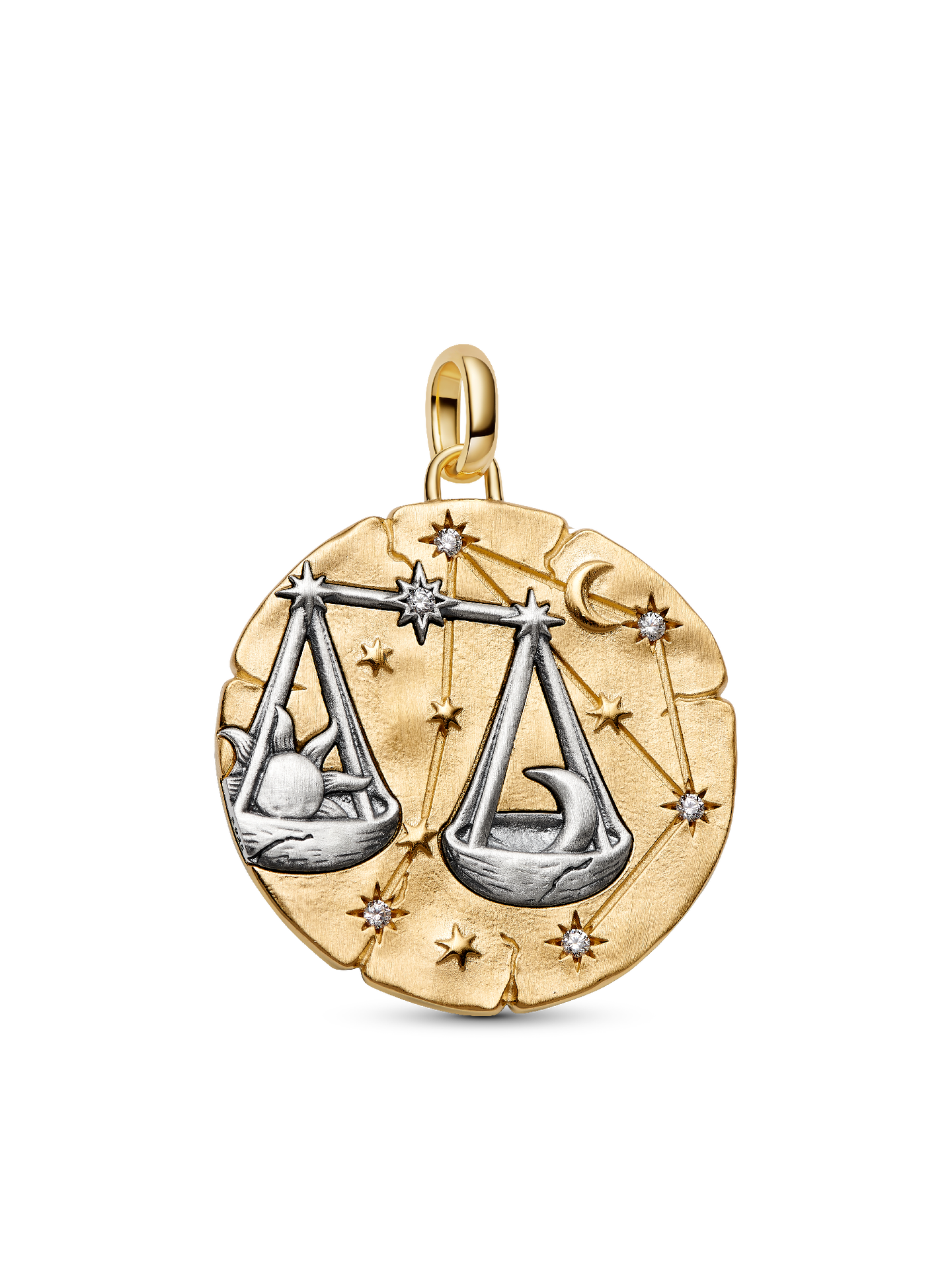 Женский шарм Pandora Libra Zodiac Oversized Medallion Charm, цвет: Двухцветный — фото 1