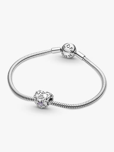 Mom Daisy Heart Charm