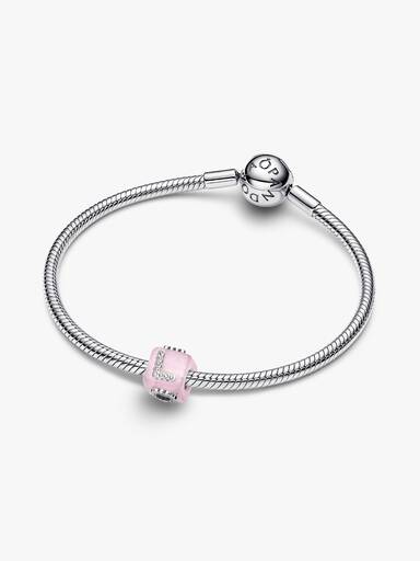 Pink Murano Glass Love Cube Charm