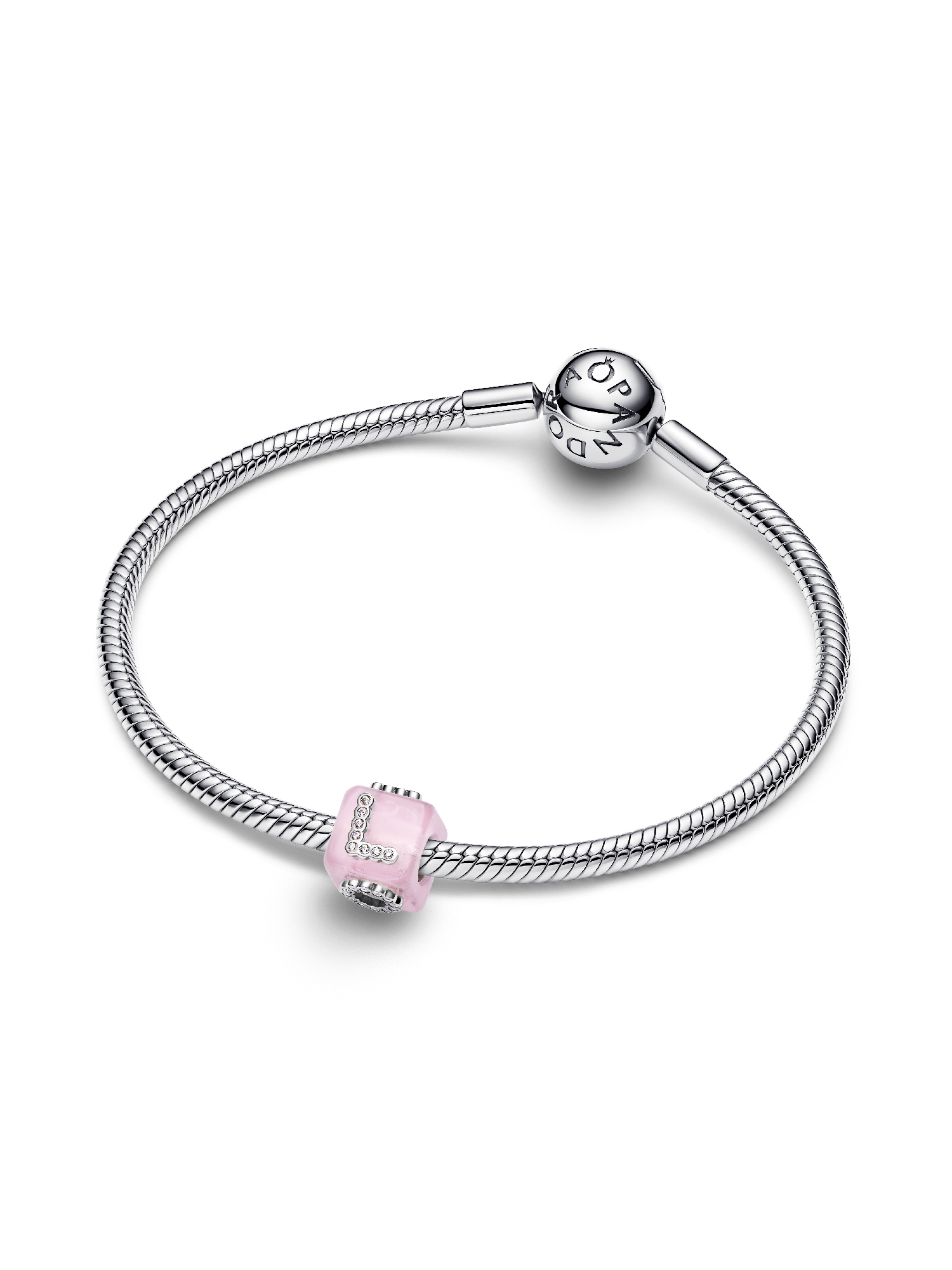 Pink Murano Glass Love Cube Charm
