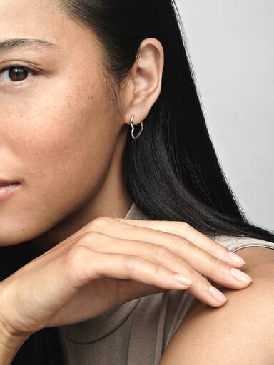 Asymmetrical Heart Hoop Earrings