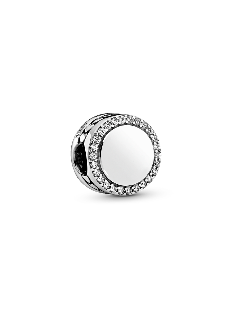 Engravable Sparkling Button Charm