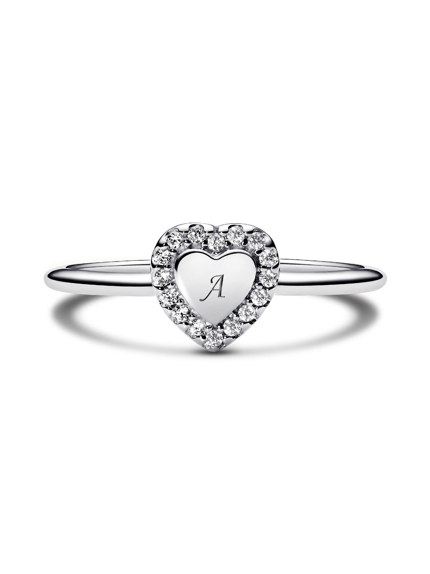 Engravable Heart Halo Ring