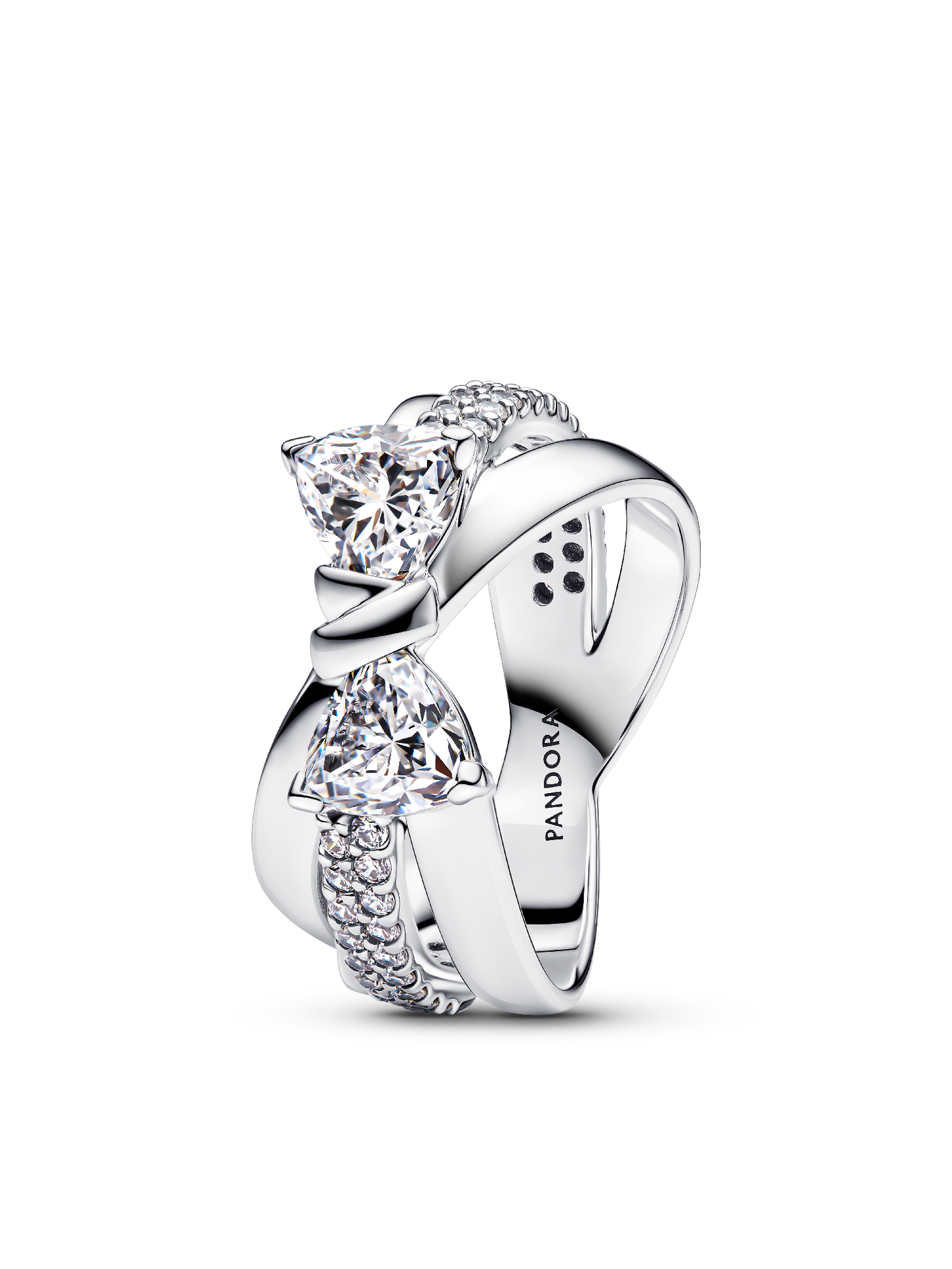 Женское кольцо Pandora Sparkling Bow Crossover, цвет: Серебро — фото 1