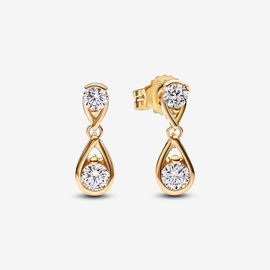 Pandora Infinite Double Lab-grown Diamond Drop Earrings 0.50 ct tw 14k Gold image number 0