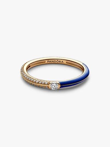 Pandora ME Pavé & Blue Dual Ring