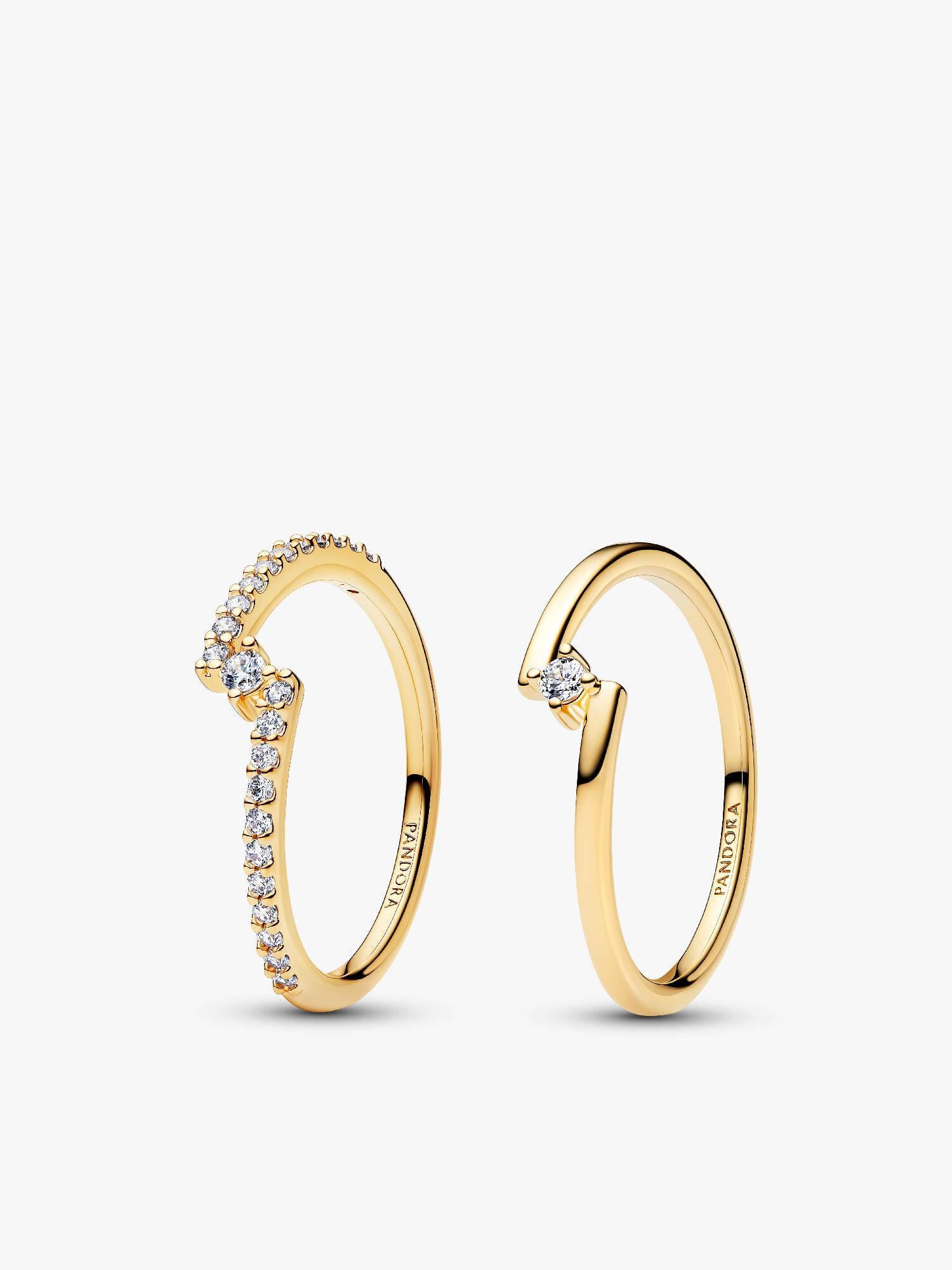 Split Solitaire Pavé Ring Stack