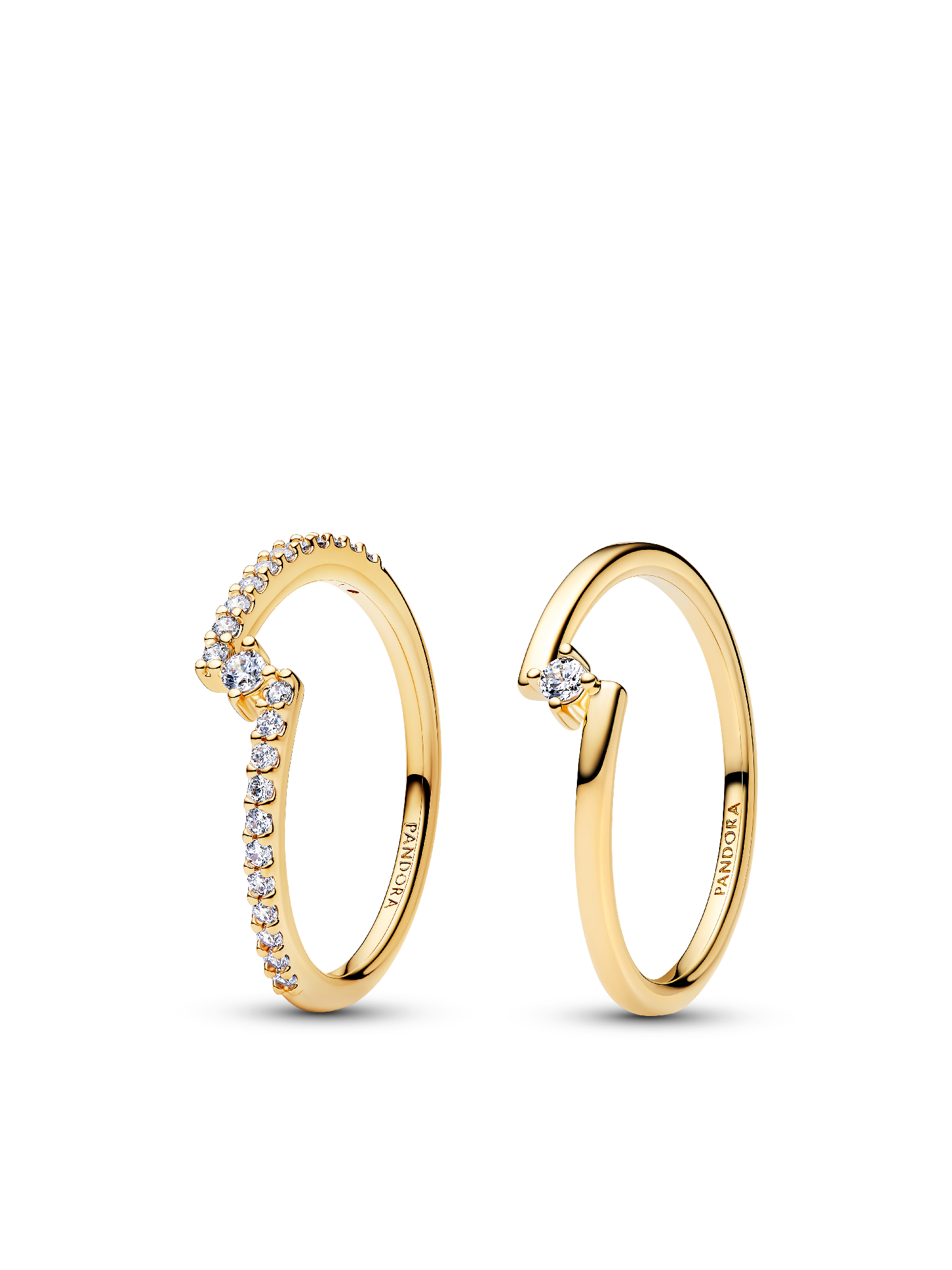 Split Solitaire Pavé Ring Stack