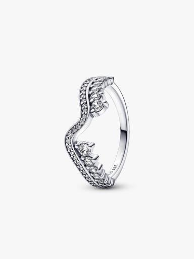 FINAL SALE - Sparkling Asymmetric Wave Ring