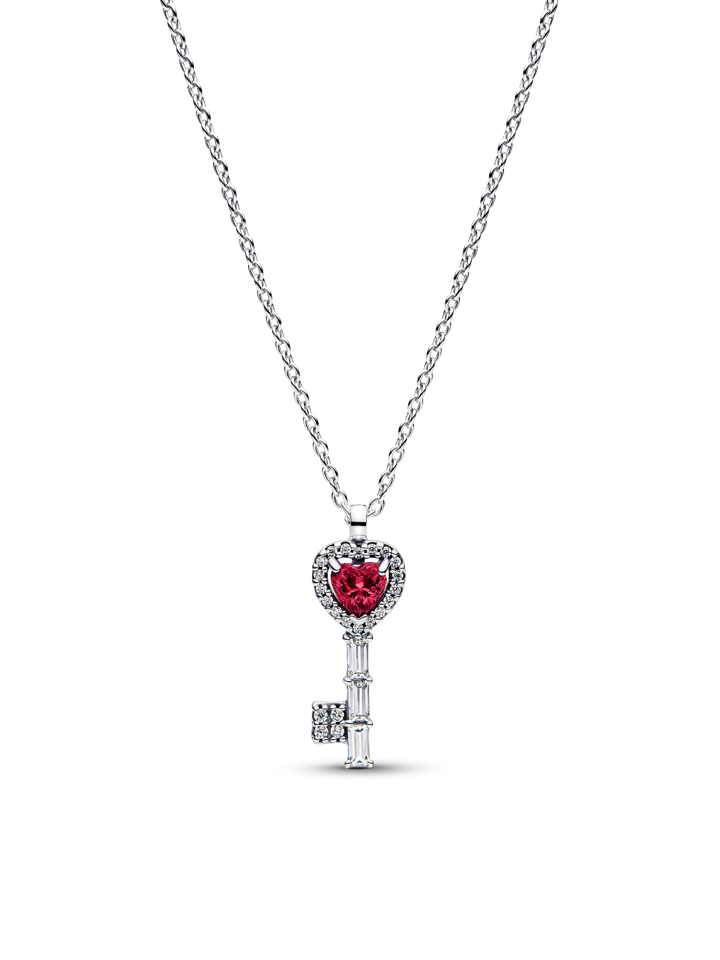 Женское колье Pandora Elevated Heart Key Collier, цвет: Серебро — фото 1