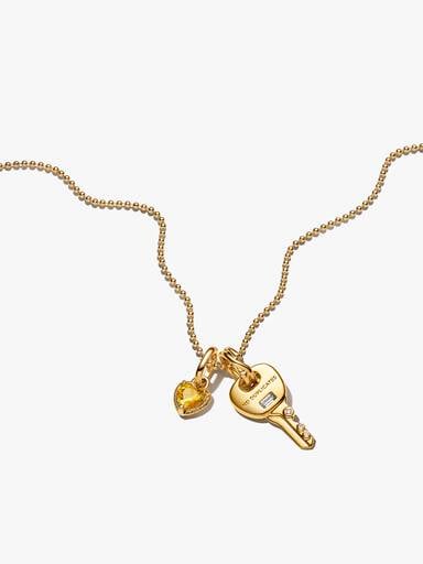 Heart & Key Necklace Set