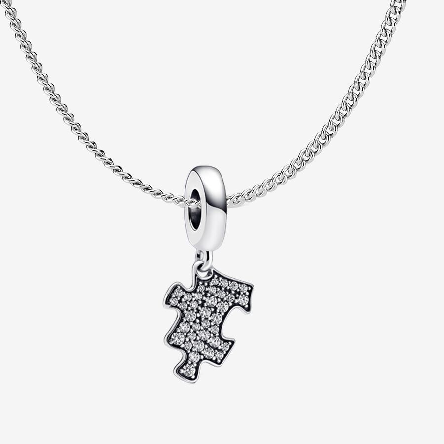 Puzzle Piece Necklace Set for Couples in Sterling Silver