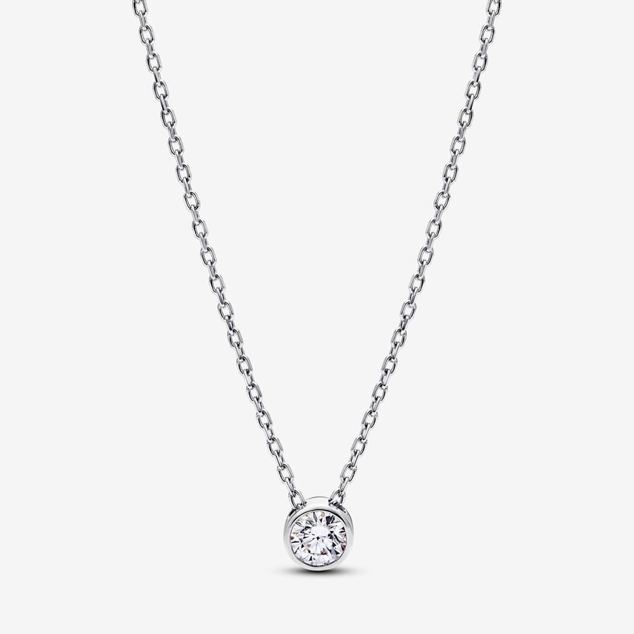 Pandora Era Bezel Lab-grown Diamond Pendant Necklace 0.25 carat tw Sterling Silver image number 0