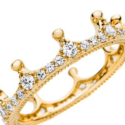 Clear Sparkling Crown Ring