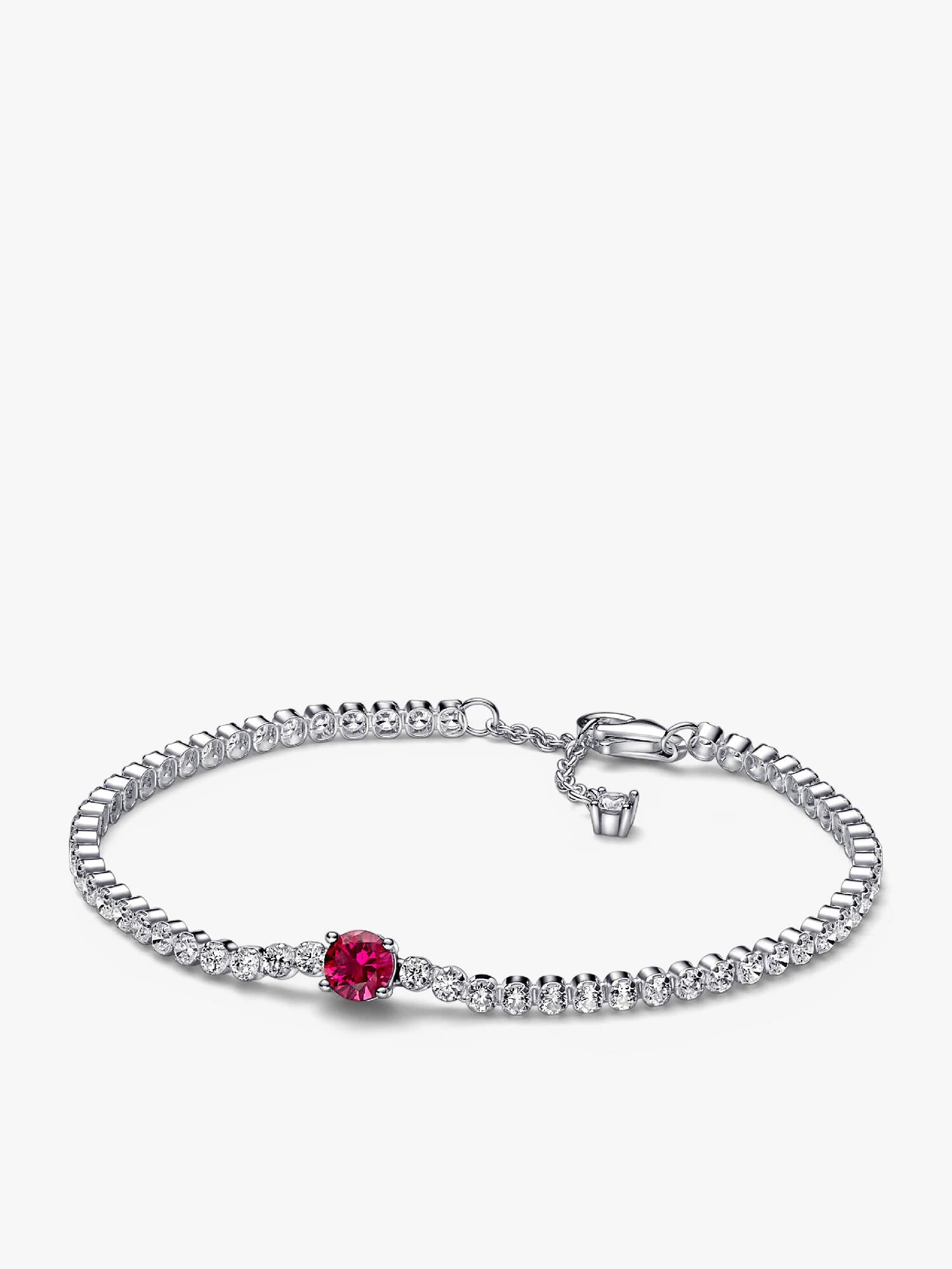 FINAL SALE - Red Sparkling Round Pavé Tennis Bracelet