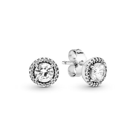 Classic Elegance Stud Earrings with Clear CZ