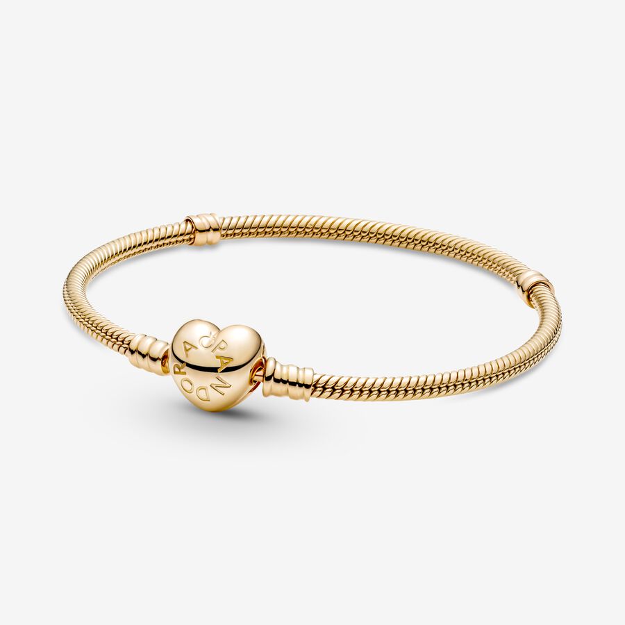 Love Symbol Charm Bracelet For Girls In 14K Yellow Gold
