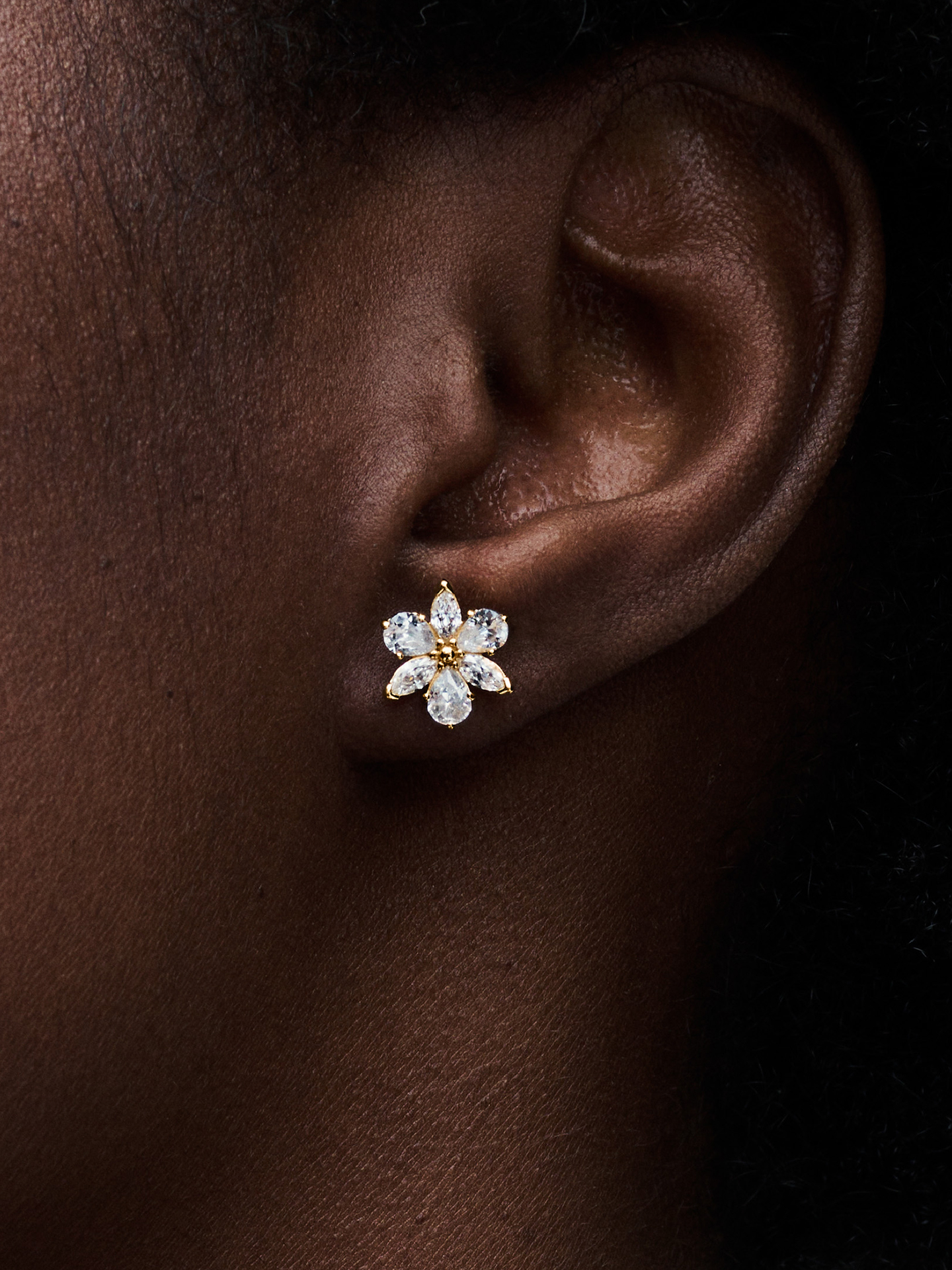 Женские серьги Pandora Sparkling Herbarium Cluster, Gold plated, цвет: Позолоченный — фото 3