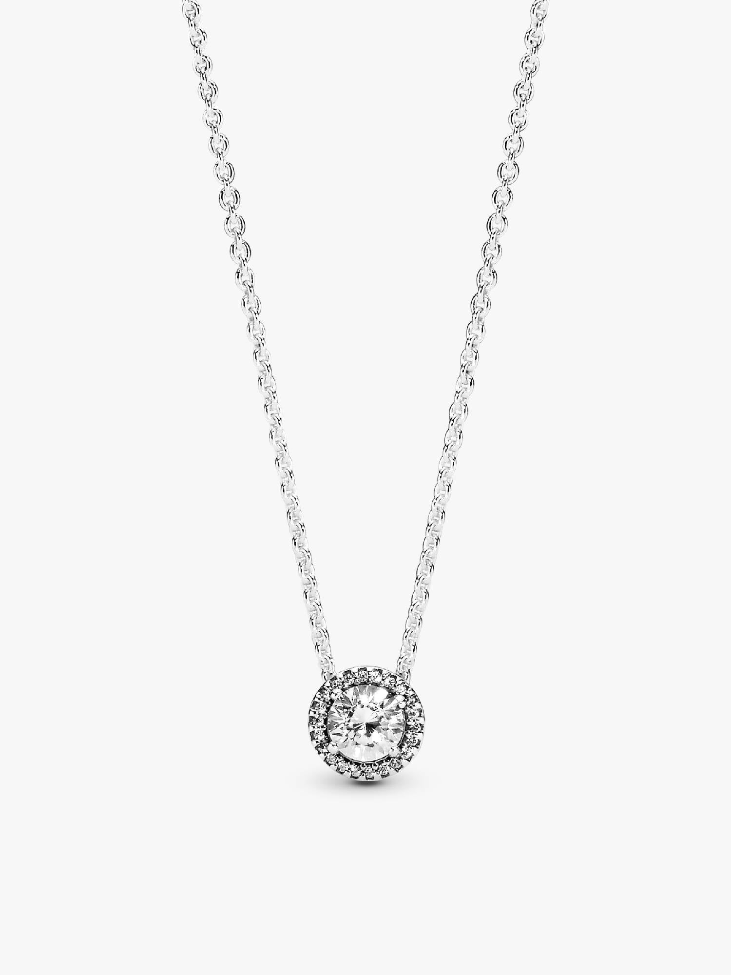 Round Sparkle Halo Necklace