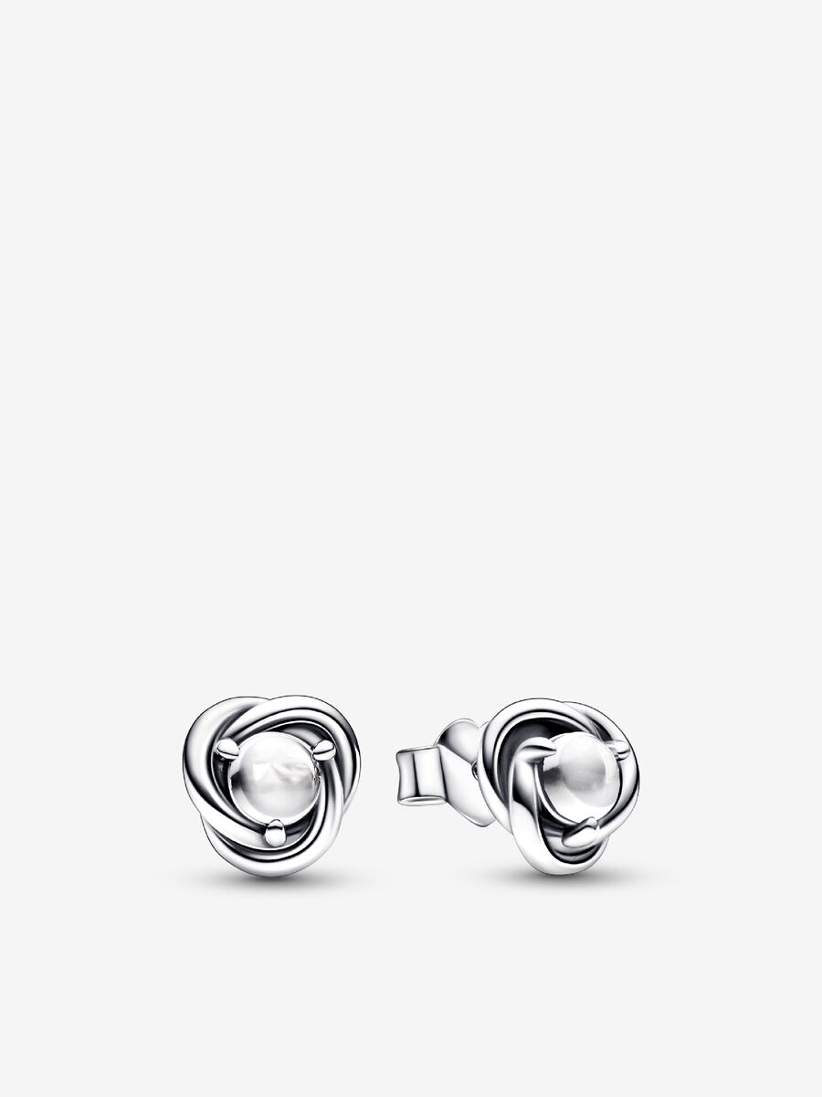 April Birthstone Eternity Circle Stud Earrings