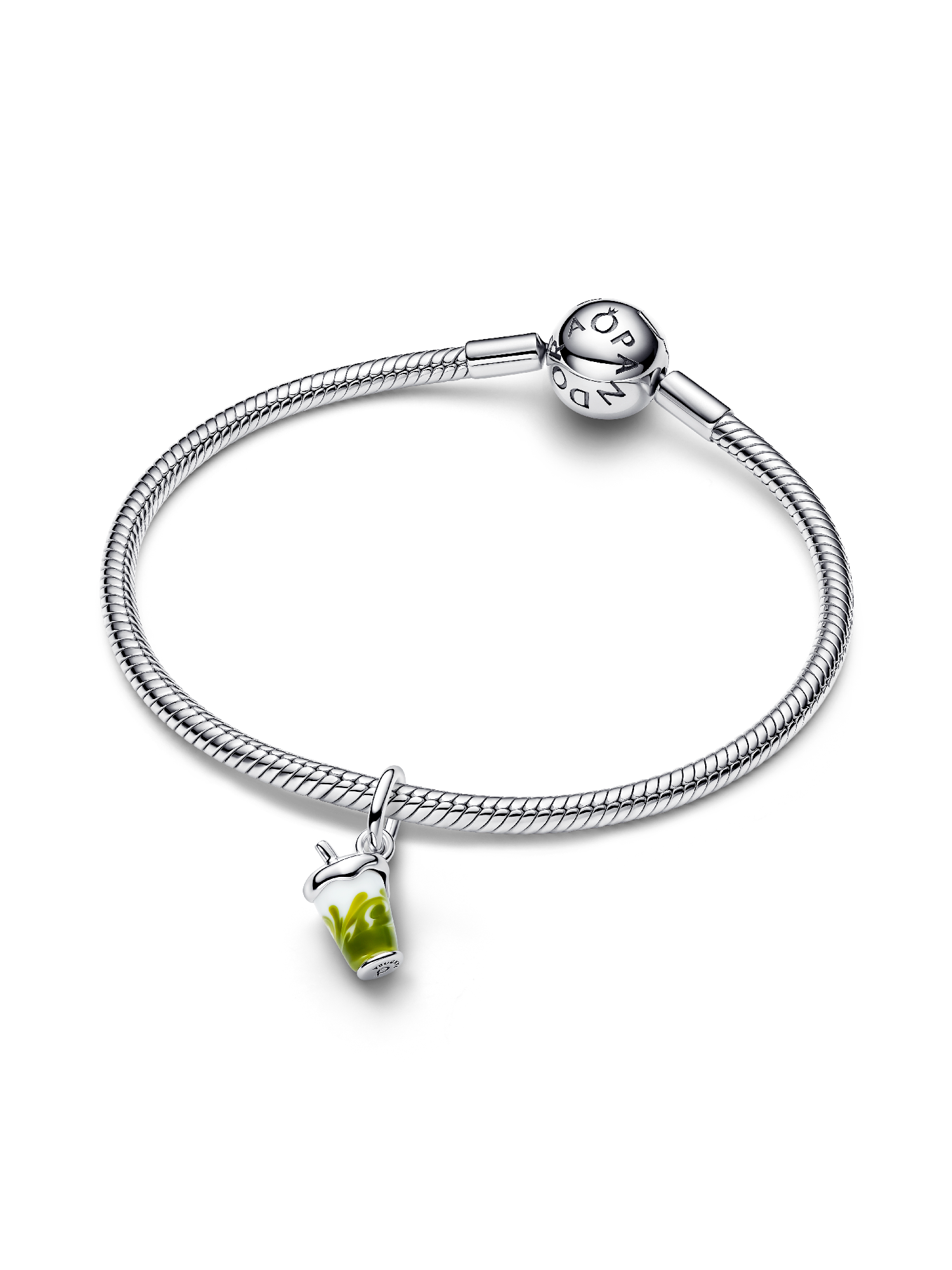 Iced Matcha Latte Murano Glass Dangle Charm