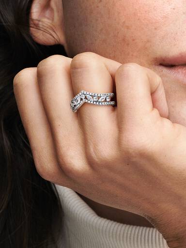 FINAL SALE - Sparkling Marquise Double Wishbone Ring