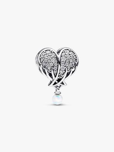 FINAL SALE - Sparkling Angel Wings & Heart Charm