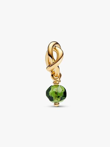 Faceted Spring Green Eternity Circle Dangle Charm