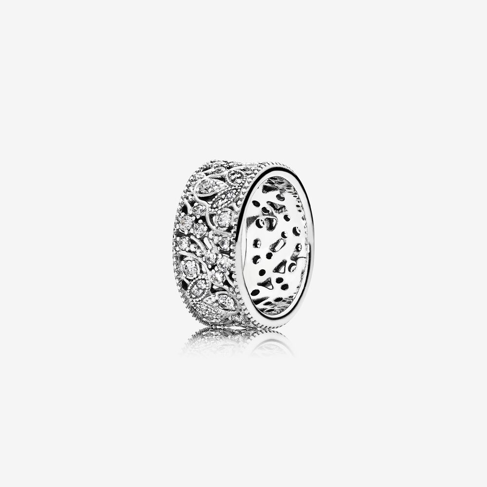 Shimmering Leaves Ring Clear Cz Final Sale Sterling Silver Pandora Us