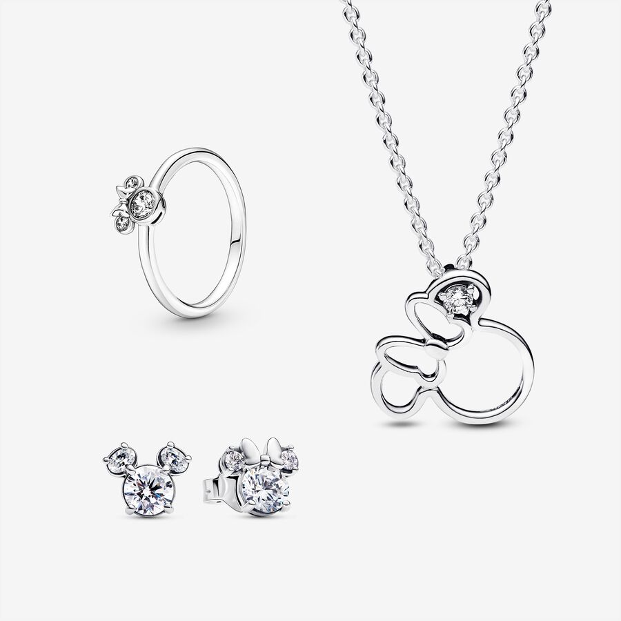 Disney Mickey Mouse and Minnie Mouse Sparkling Jewellery Set image number 0