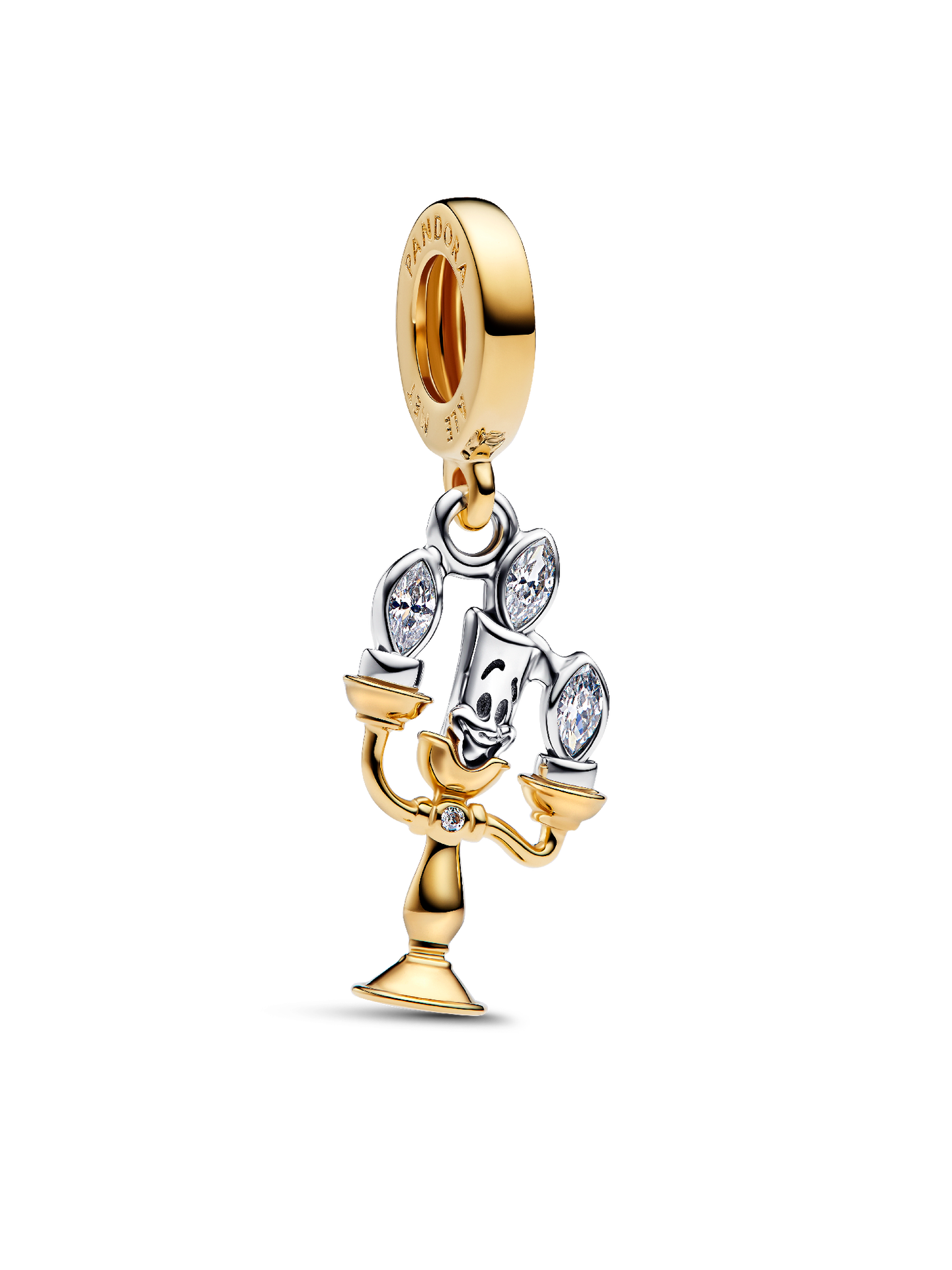 Шарм Pandora Disney Beauty and the Beast Lumiere Dangle Charm, цвет: Двухцветный — фото 1