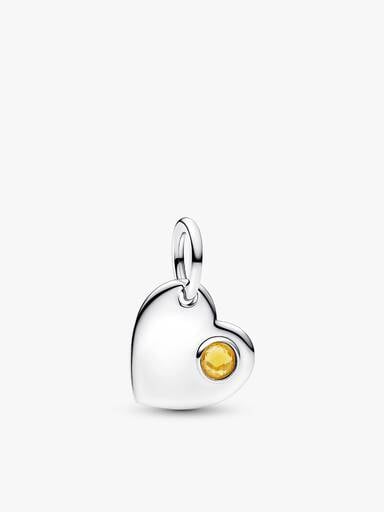 November Birthstone Heart Pendant Necklace