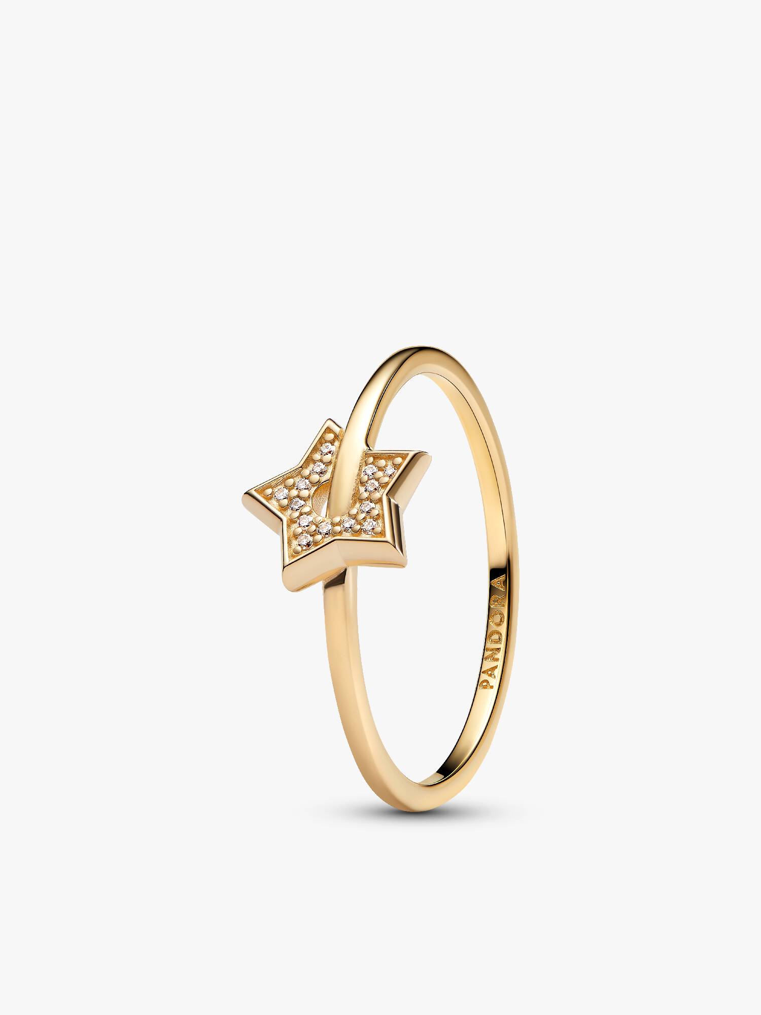 Pandora Talisman 14k Gold Lab-grown Diamond Pavé Star Ring 
