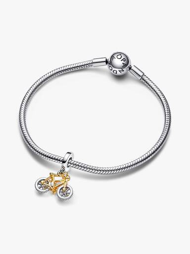 Two-tone Spinning Wheels Bicycle Dangle Charm