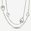 Pandora Infinite Lab-grown Diamond Long Pendant Necklace 0.50 ct tw 14k White Gold
