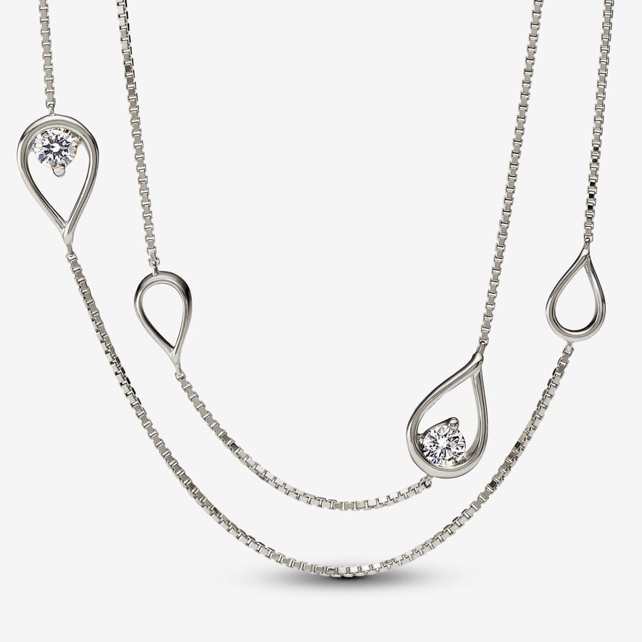 Pandora Infinite Lab-grown Diamond Long Pendant Necklace 0.50 carat tw 14k White Gold image number 0