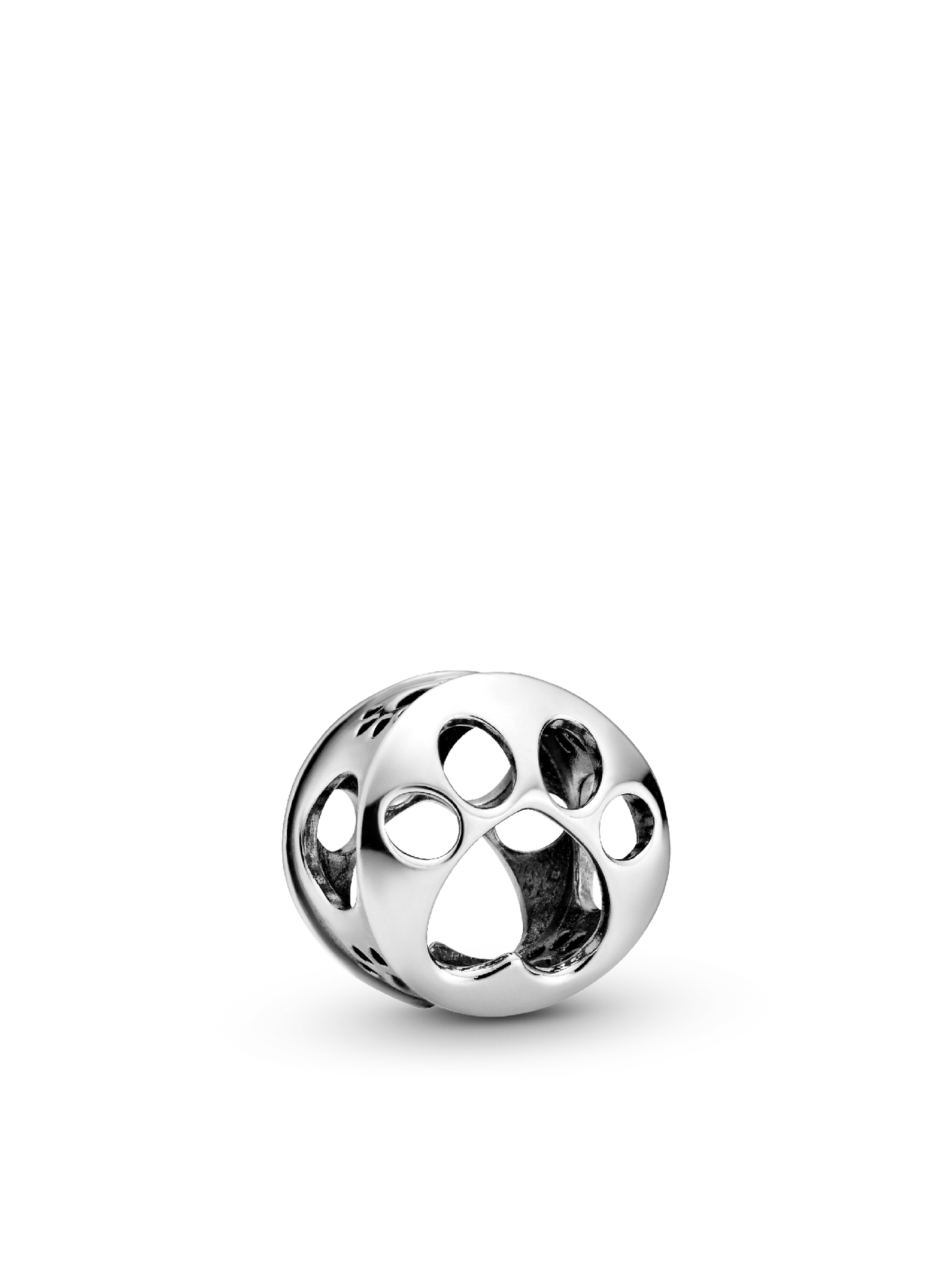 Женский шарм Pandora Openwork Paw Print Charm, цвет: Серебро — фото 1