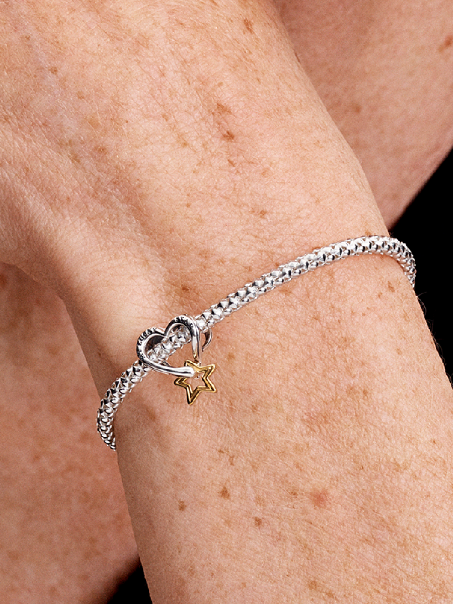 Женский шарм Pandora Lucky Star & Heart Charm, цвет: Двухцветный — фото 3