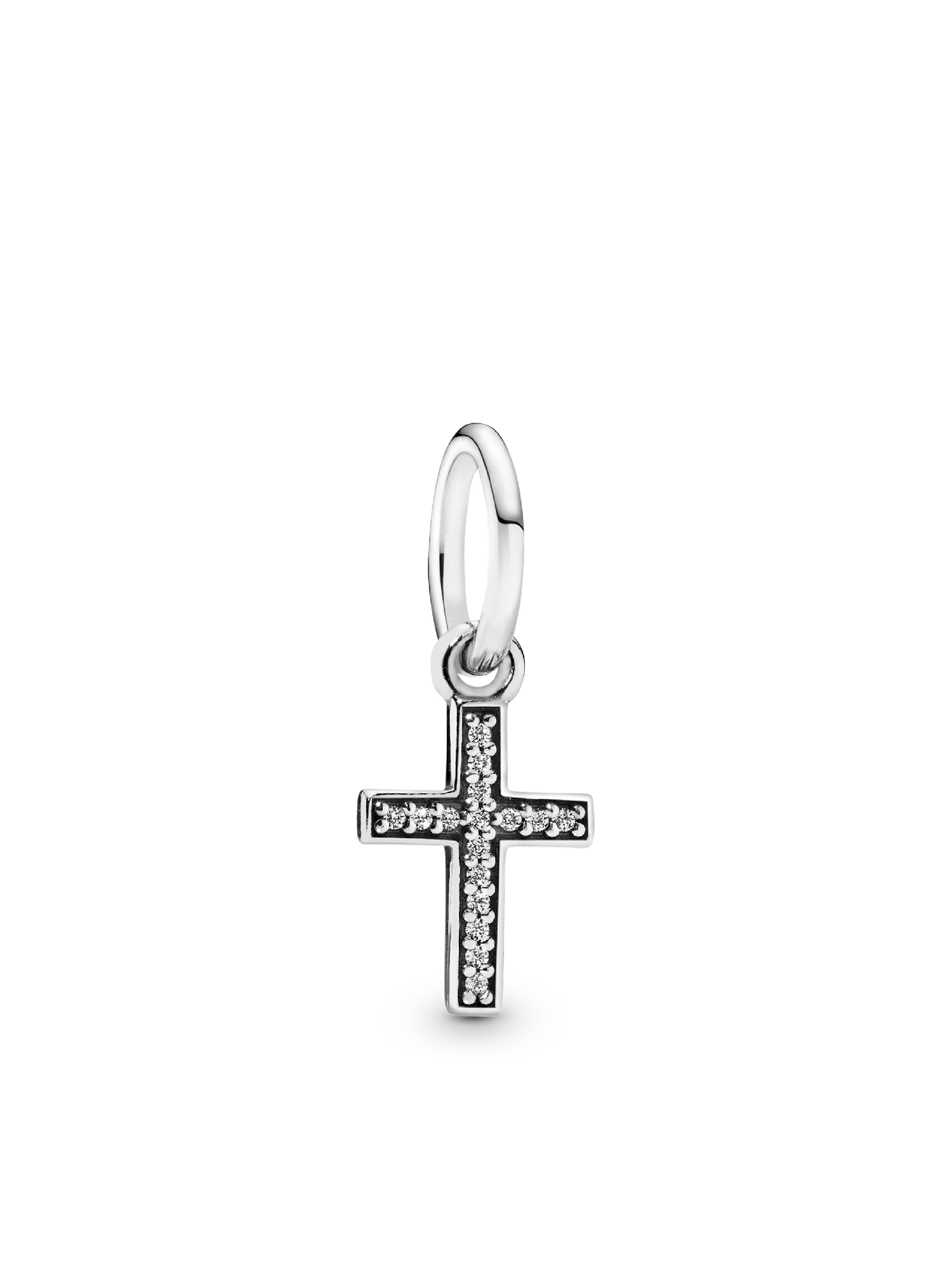 Женский шарм Pandora Sparkling Cross Dangle Charm, цвет: Серебро — фото 1