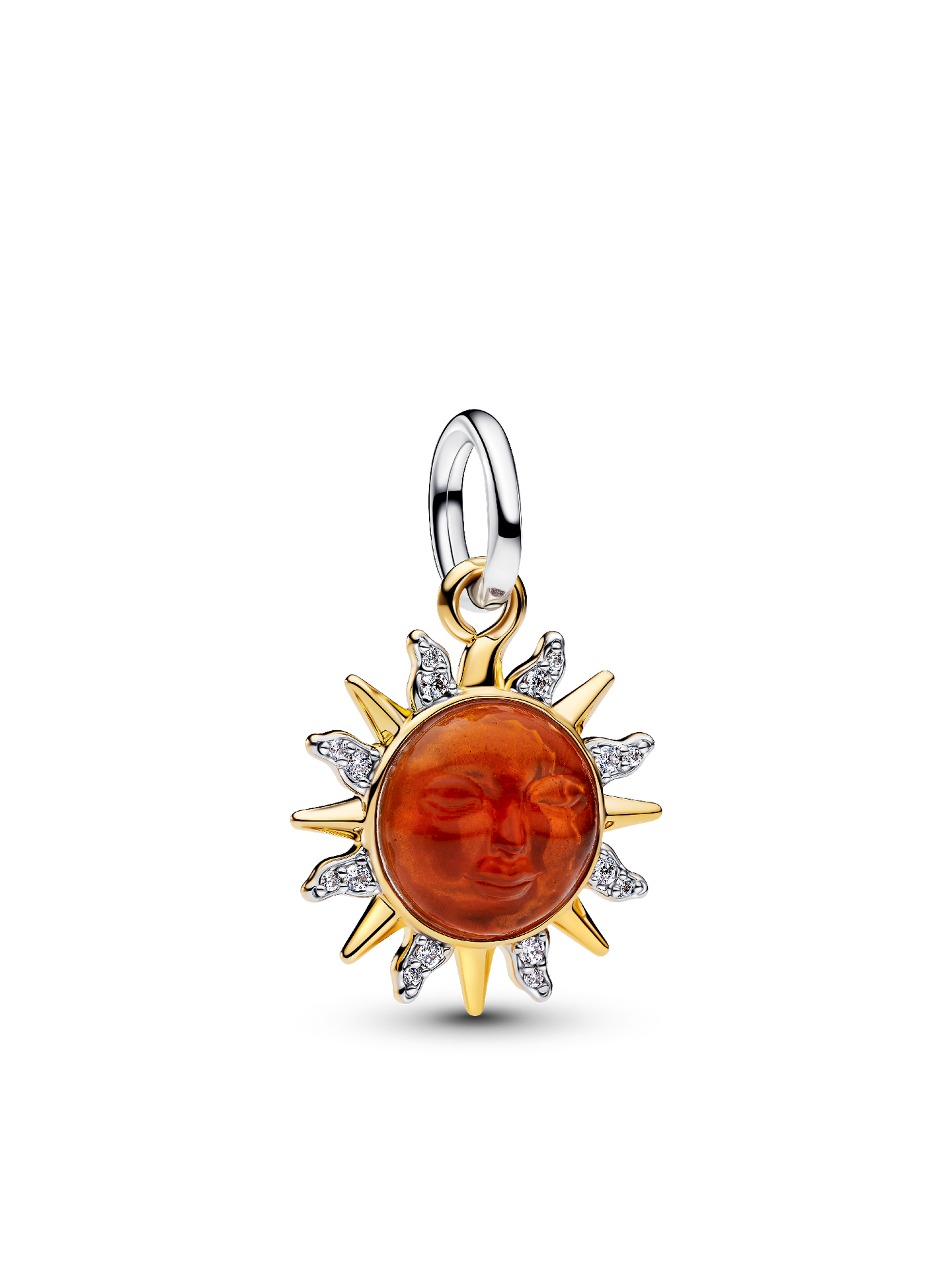 Женский шарм Pandora Swirling Sun Two-Tone Dangle Charm, цвет: Двухцветный