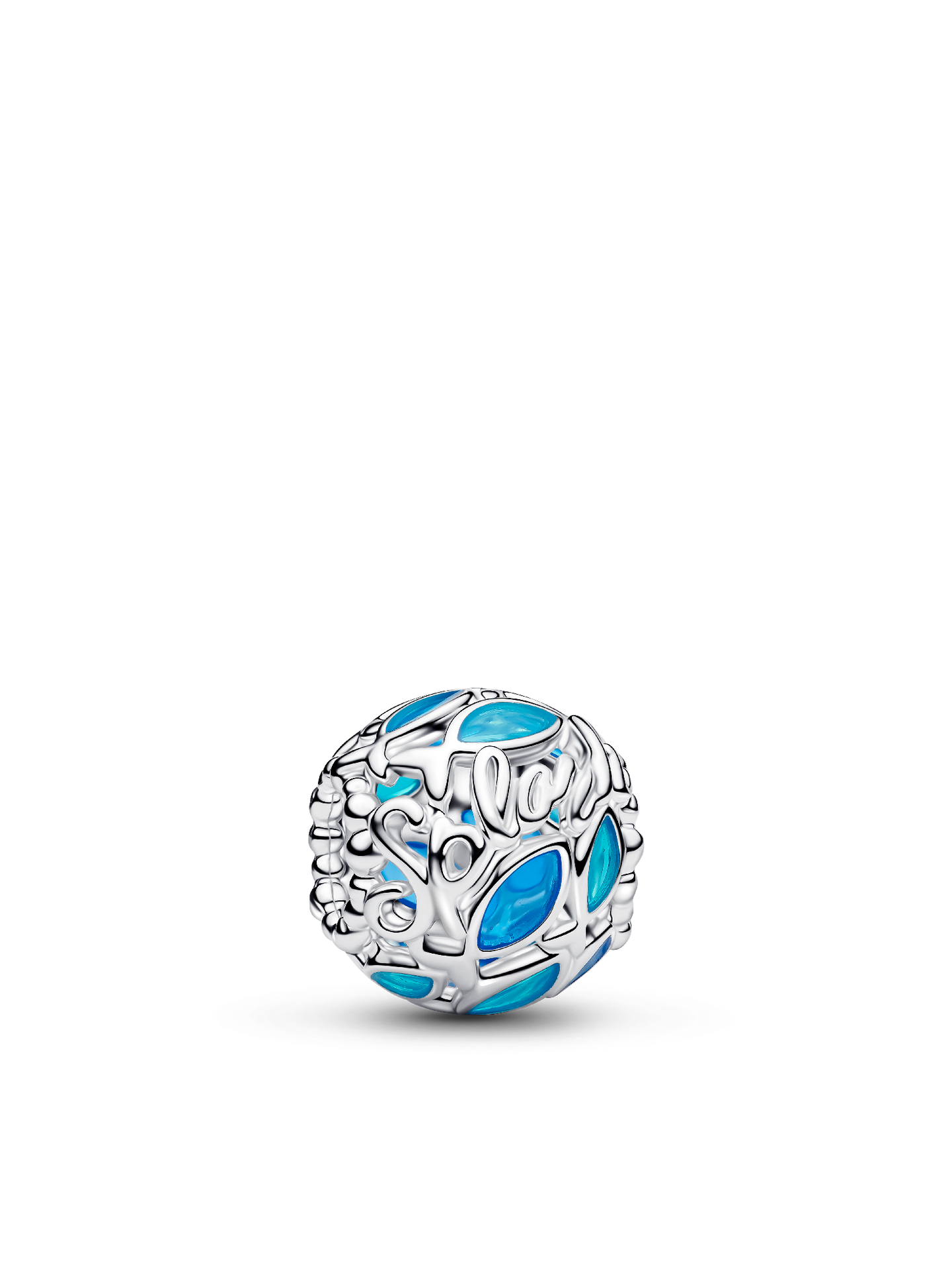 Женский шарм Pandora Openwork Swimming Fish Charm, цвет: Серебро