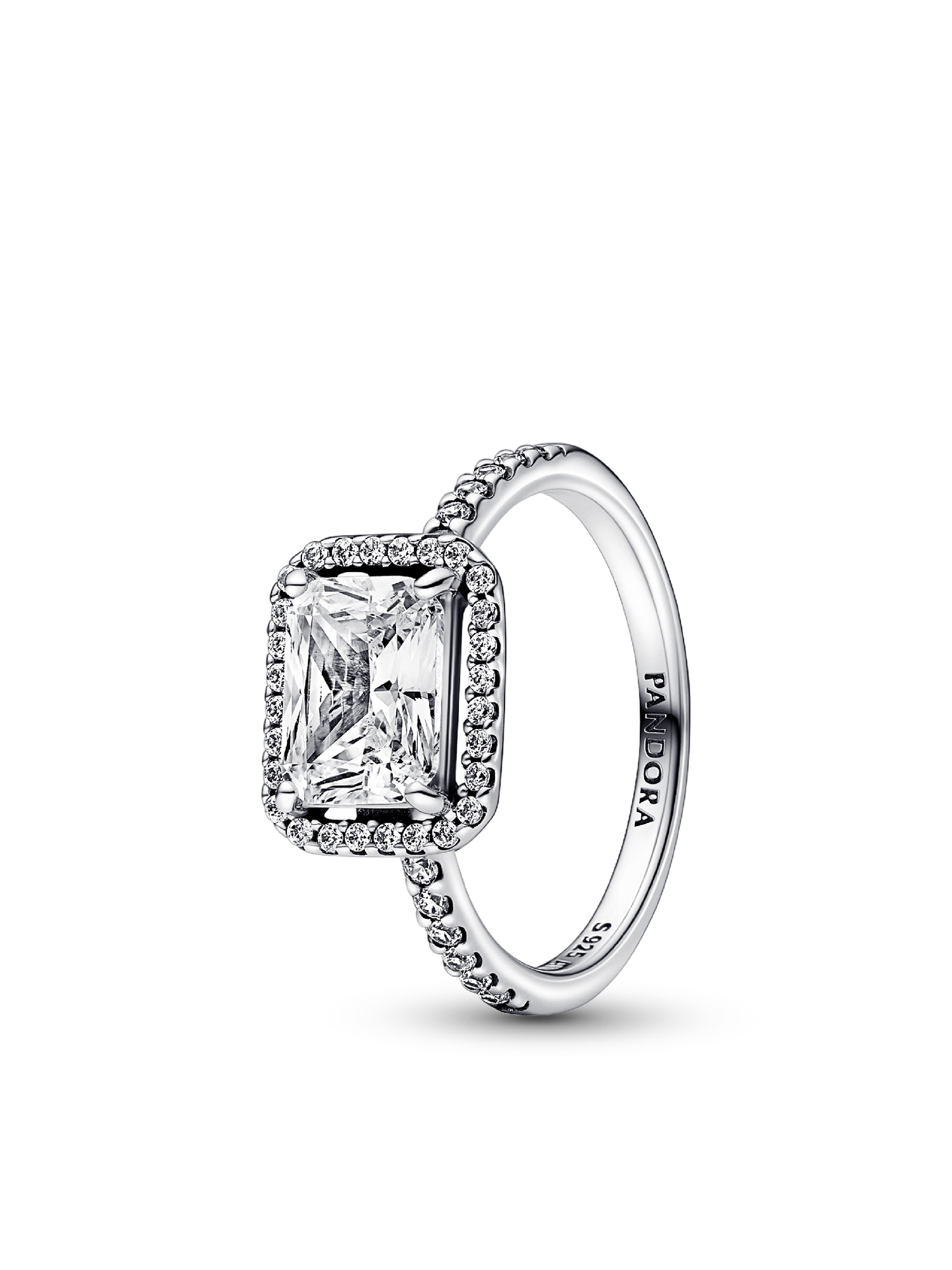 Женские украшения Pandora Rectangular Sparkling Halo Ring, цвет: Серебро — фото 1