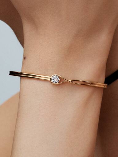 Pandora Infinite 14k Gold Lab-grown Diamond Bangle